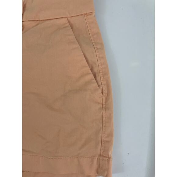 Old Navy Size 4 Standard Cotton Shorts Peach Button Zipper Women Chino Stretch - Picture 3 of 7